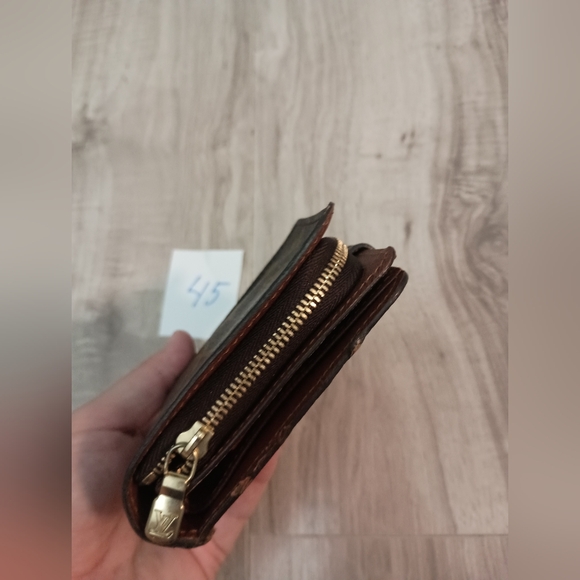 LOUIS VUITTON LV Monogram Canvas Leather Zippy Clutch Compact Wallet - Picture 5 of 13